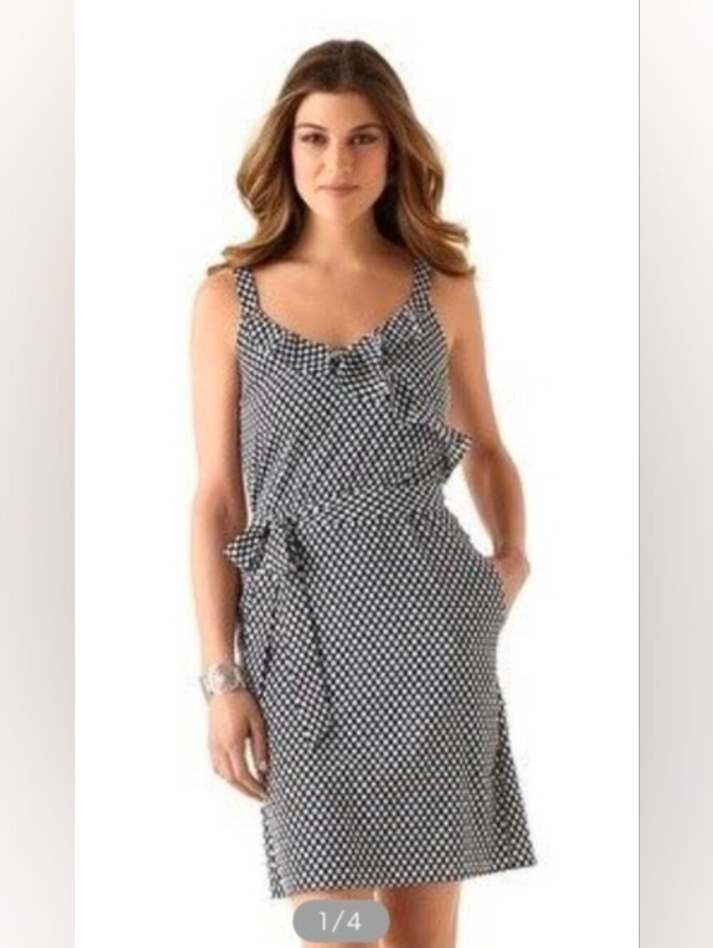 White House Black MarketWHBM Surplice Ruffle ChiffonDress-Small